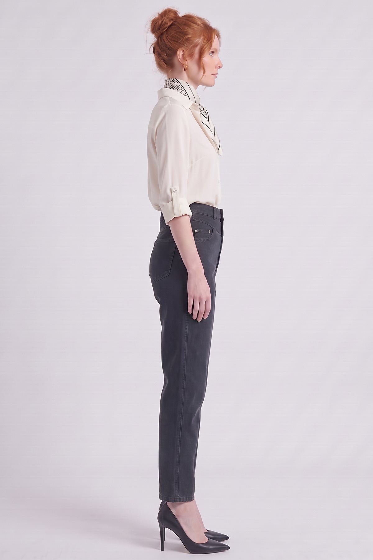 Yıkamalı Denim Pantolon Siyah