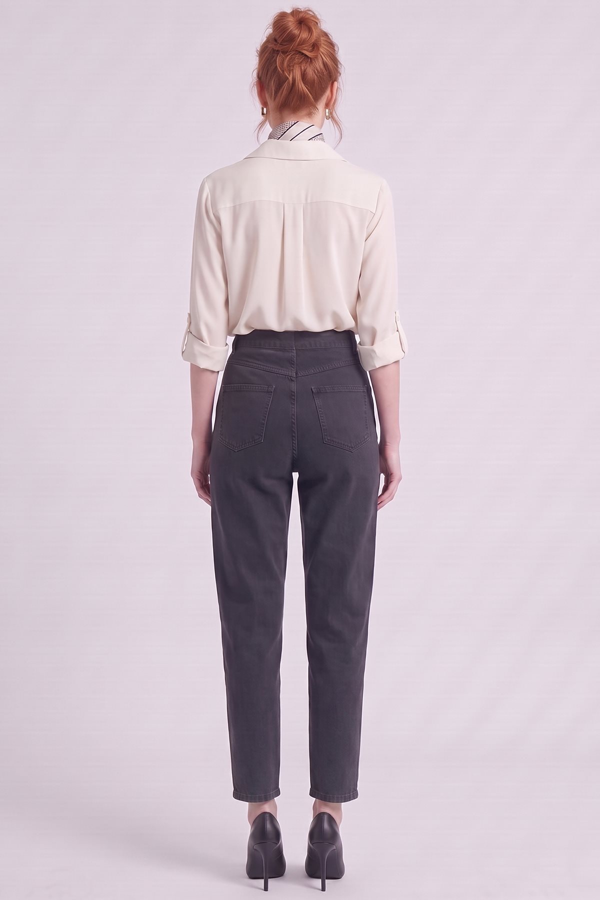 Yıkamalı Denim Pantolon Siyah