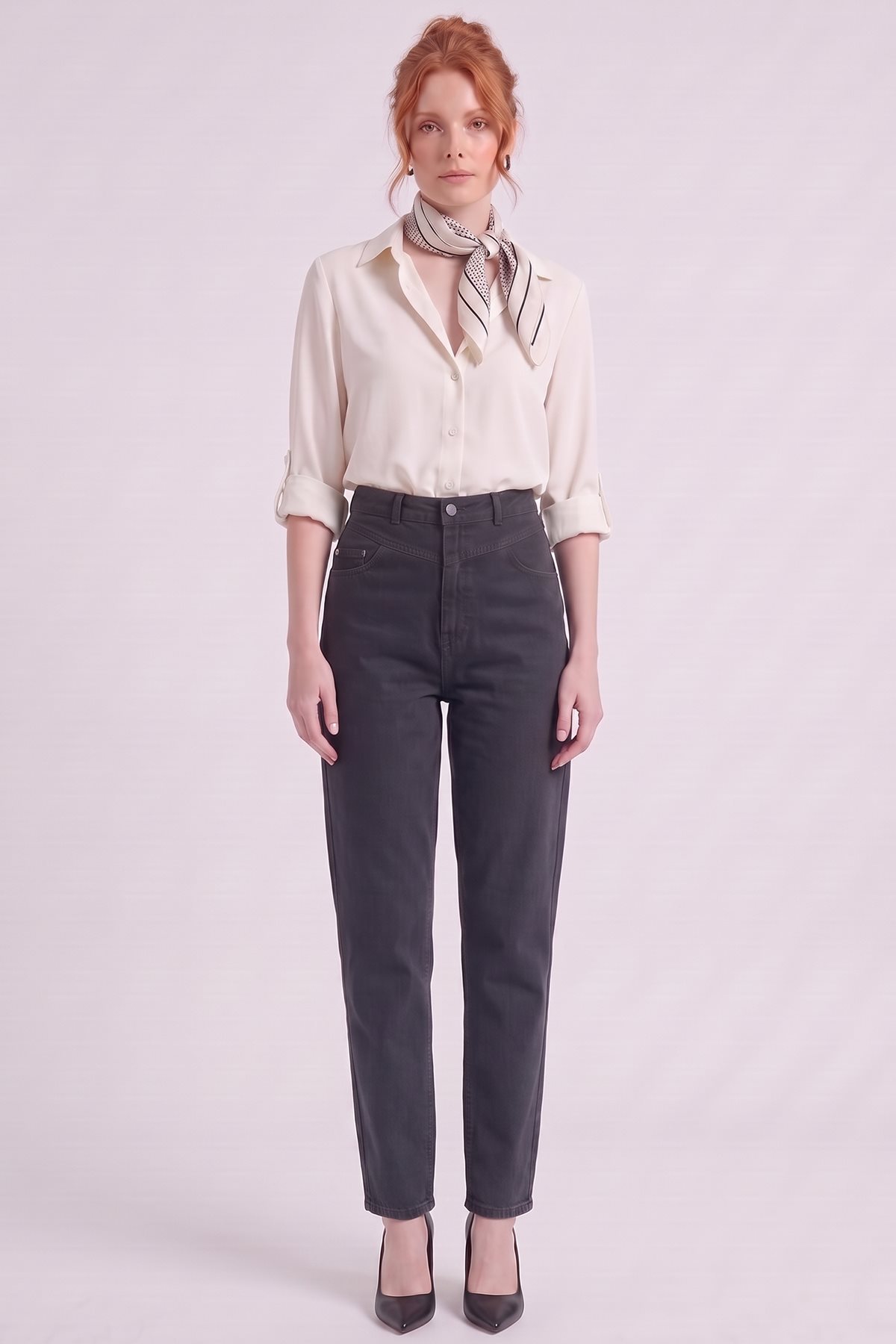 Yıkamalı Denim Pantolon Siyah