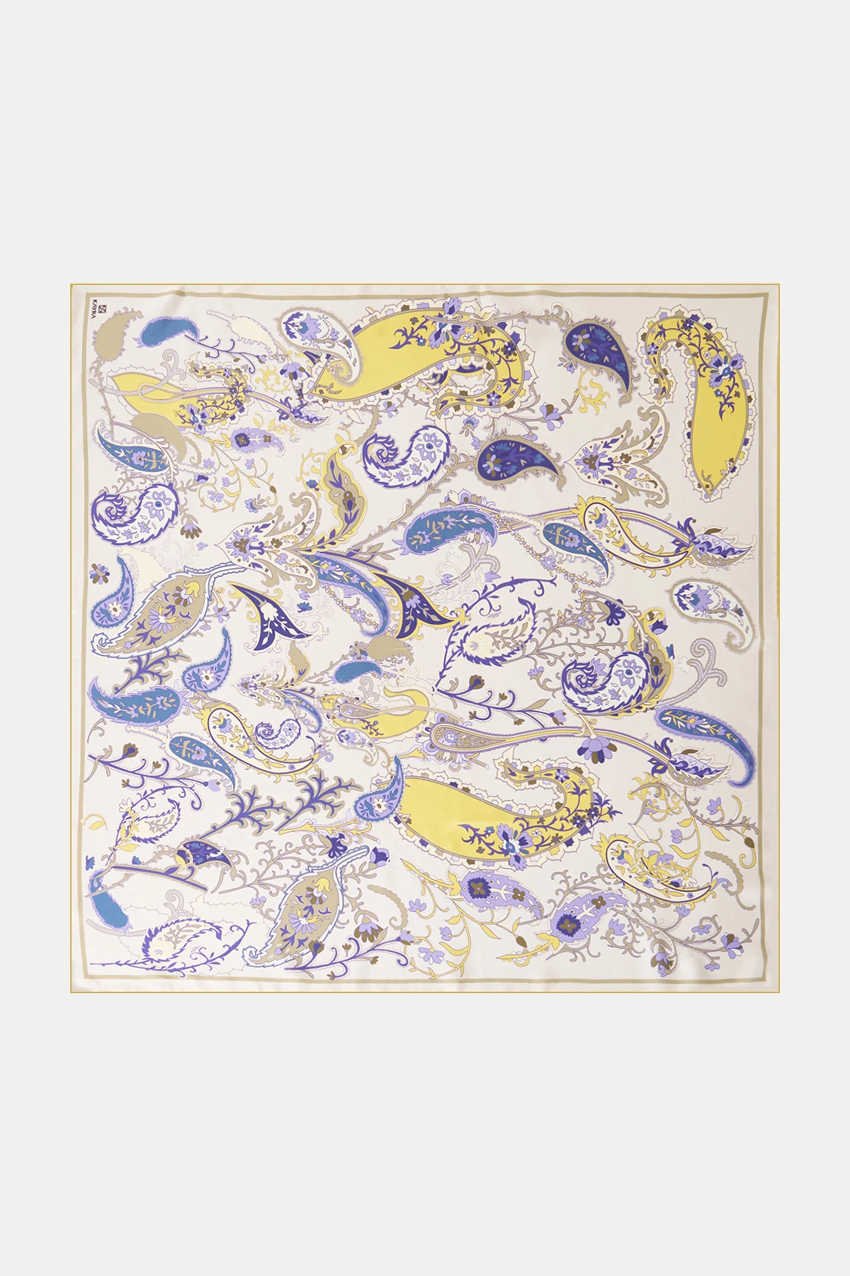 Karma Desen İpek Twill Eşarp Bej